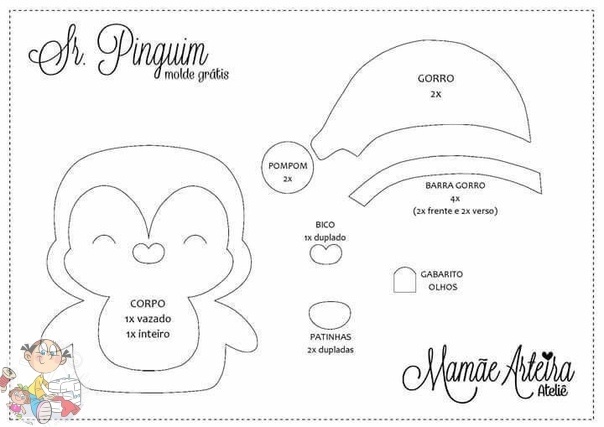Patrons figurines pingoins
